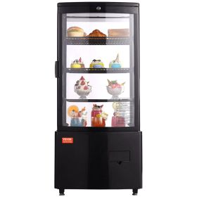 VEVOR Refrigerated Display Case, 3 Cu.Ft./85L Countertop Pastry Display Case, 3-Tier Commercial Display Refrigerator with LED Lighting, TURBO Coo
